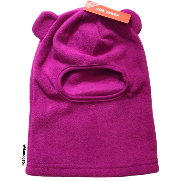 NWT Joe Fresh Toddler Fuchsia Fleece Balaclava Hat - Picture 2 of 8